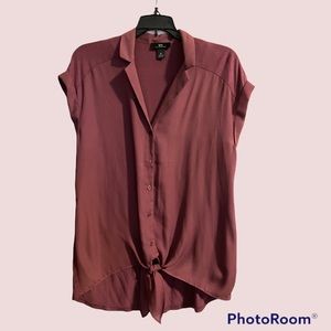 ❌ SOLD | I.N. San Francisco Tie Front Button Down Blouse